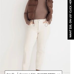 NWT Madewell The Perfect Vintage Straight Jean in Vintage Canvas Wash